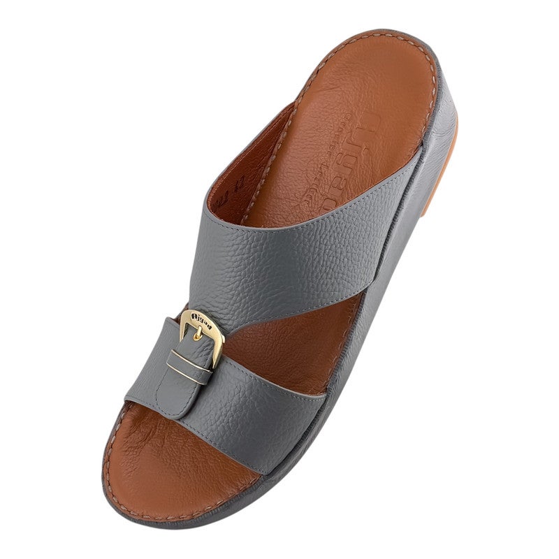 AJYAD Handmade Arabic Sandals For Men | Outdoor Mens Slippers | Everyday Flip Flops Open Toe | Arabic Genuine Shamwa Leather | New Design | Tan Footbed | Comfortable & LightWeight - Image 3